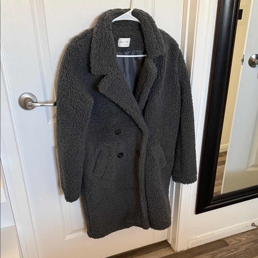 Active Usa Gray Sherpa coat - Dark Gray